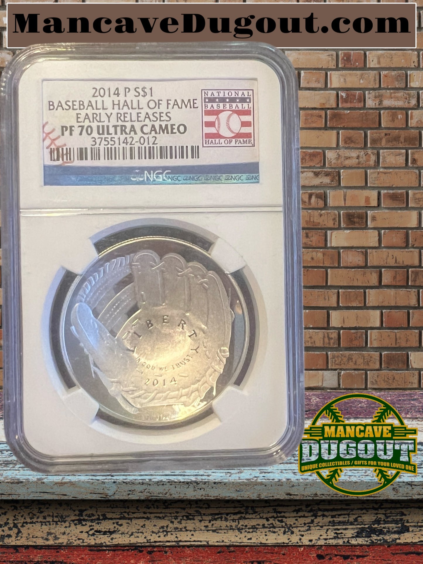 2014 Baseball Hall of Fame Silver Dollar – PF70 – Ultra Cameo