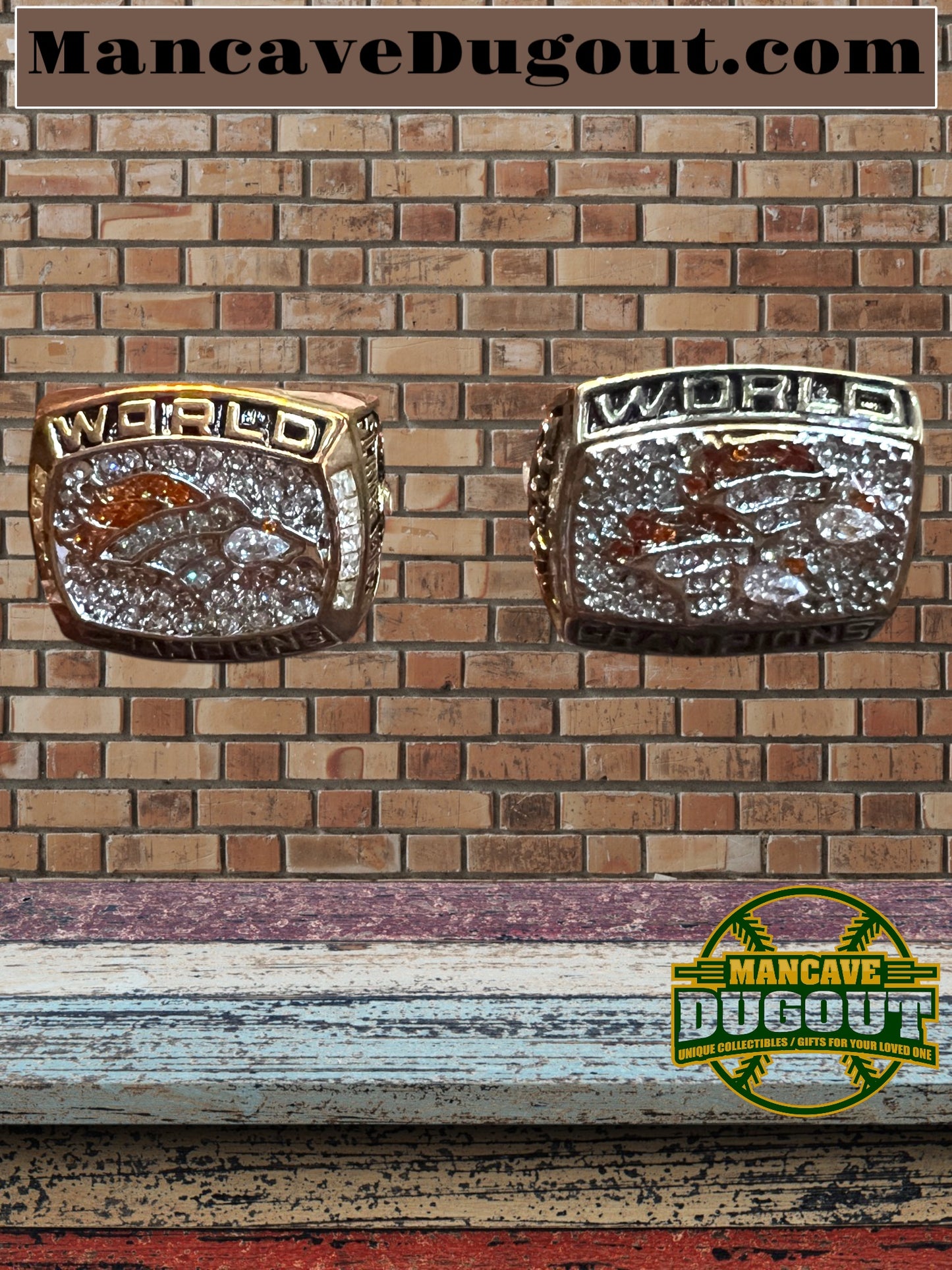 2-Pcs Ring 1997 1998 Souvenir Denver Broncos Ring size 11 – With Case