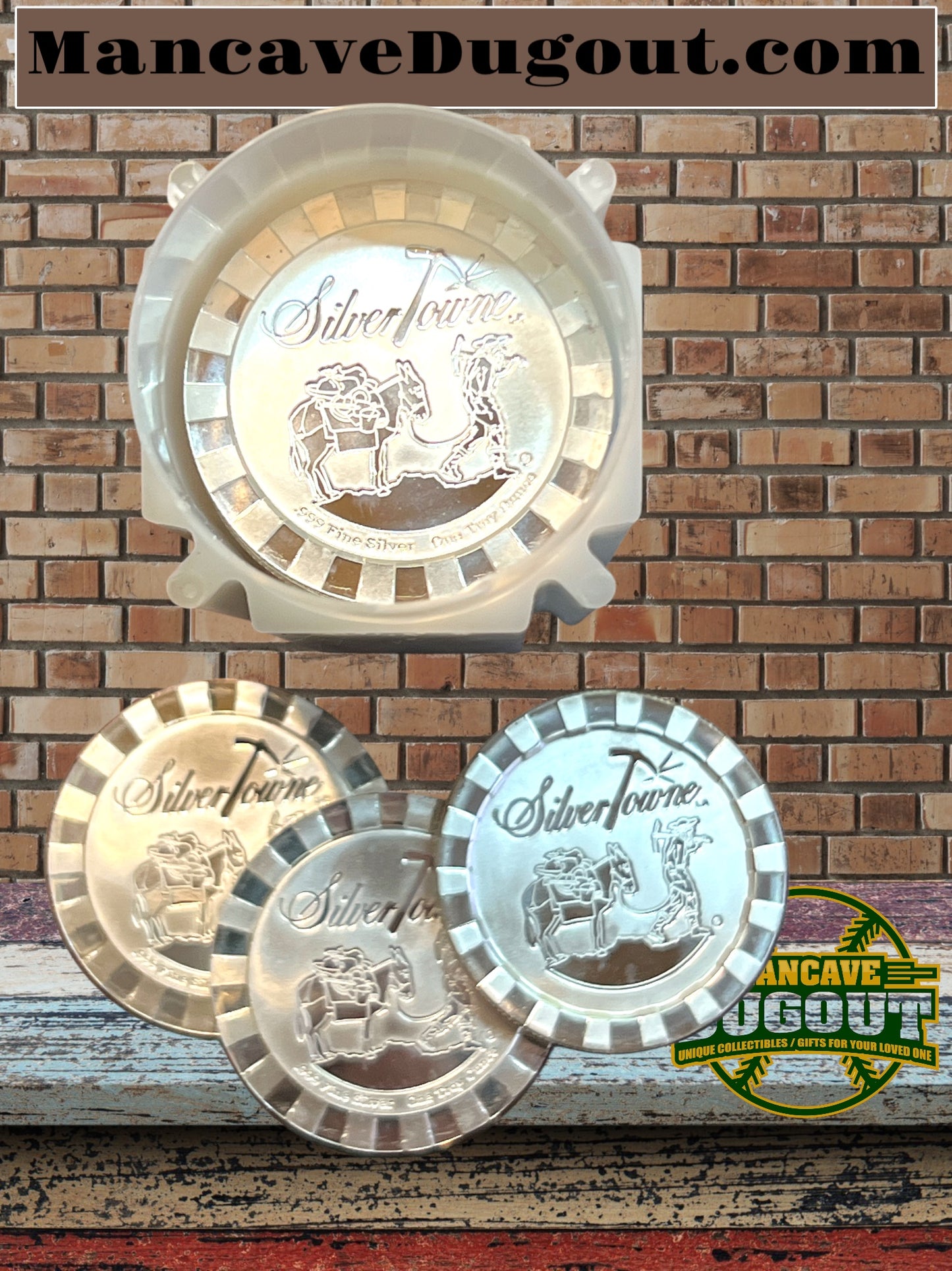 Silver Towne Silver 1 OZ. .999 Poker Chip Stacker-Cameo finish