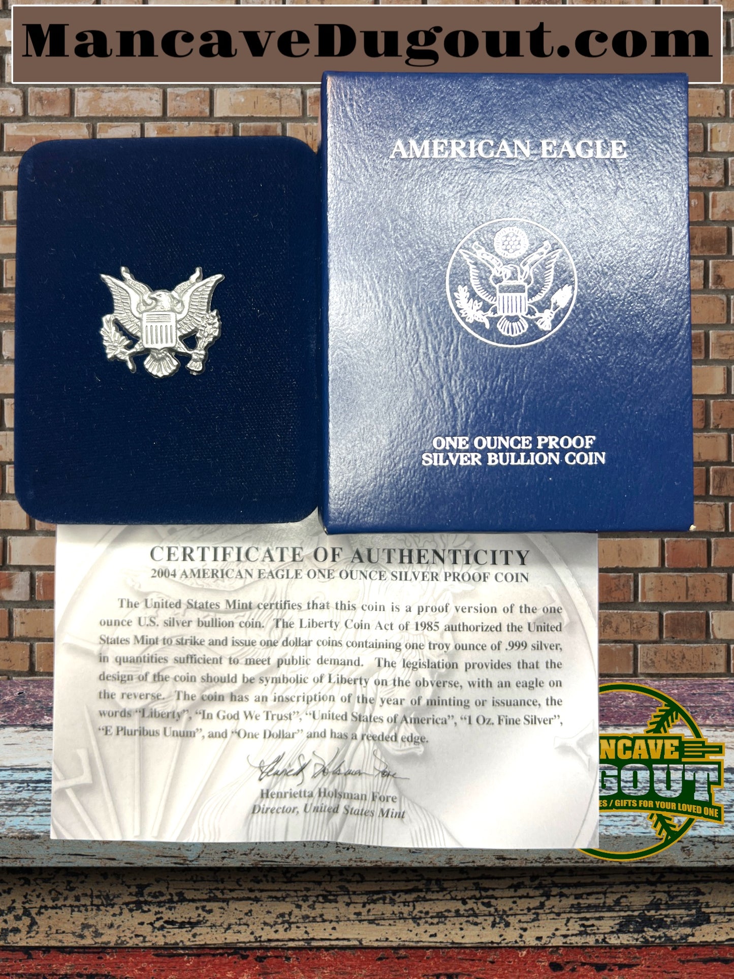 2004 W American Silver Eagle Choice Proof Bullion $1 Coin OGP COA