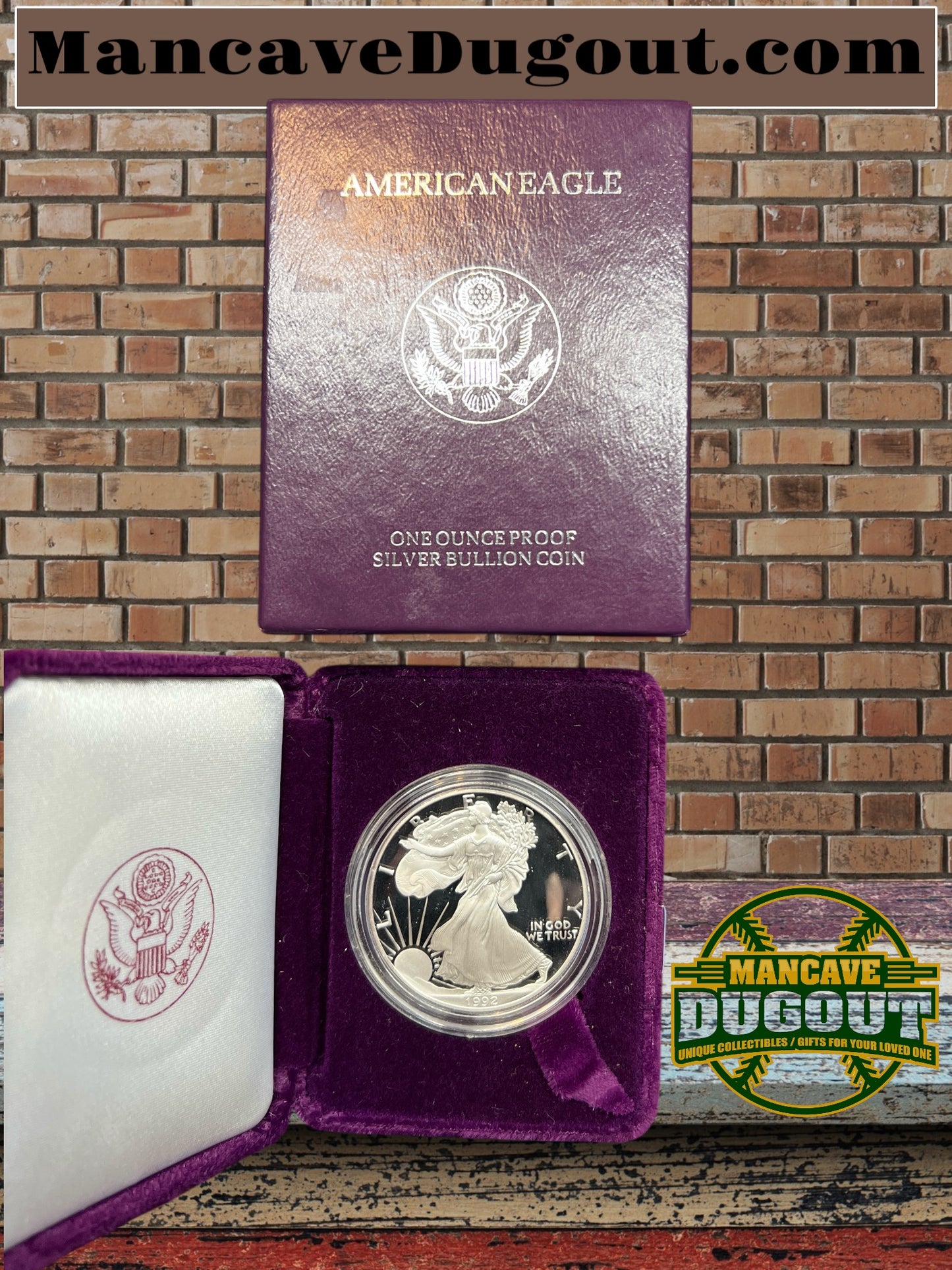 1992-S American Silver Eagle Proof 1oz Silver - Coin OGP Box and COA