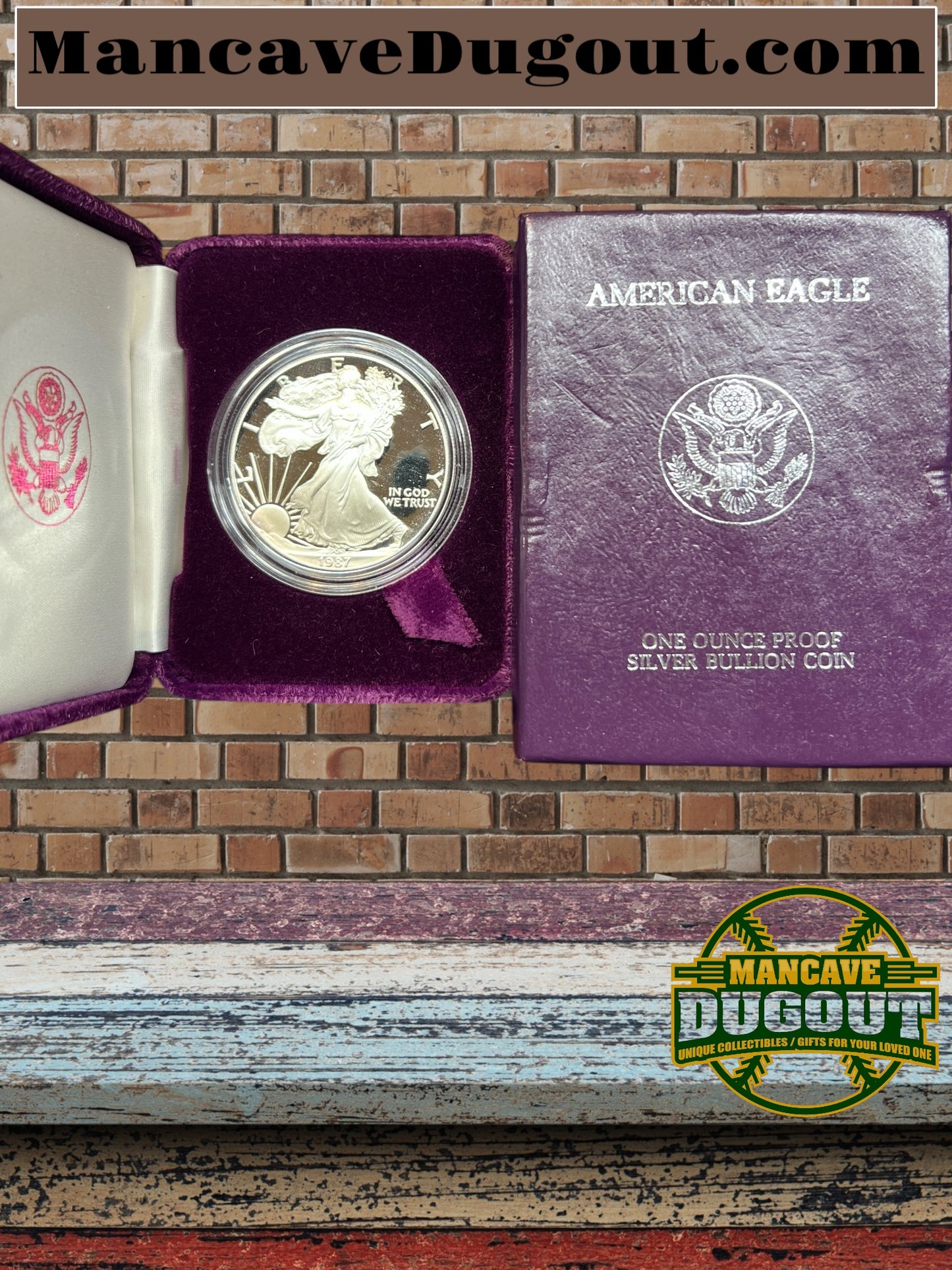 1987 S $1 AMERICAN SILVER EAGLE PROOF 1 oz COIN ONE DOLLAR W/ Box & COA