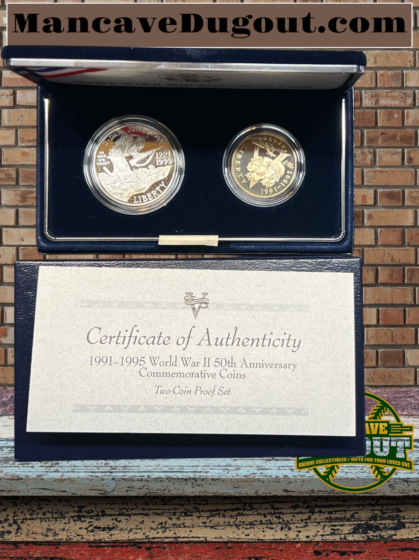 1991–1995 WWII 50th Anniversary Commemorative 2-Coin Proof Set – Silver
