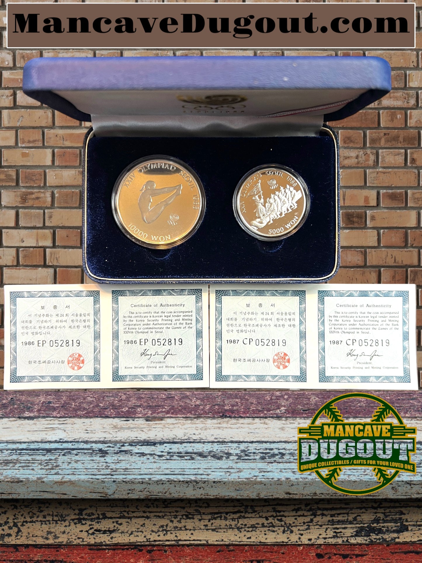 1988 Olympic Seoul Proof Sterling Silver Diving 2-Coin Set