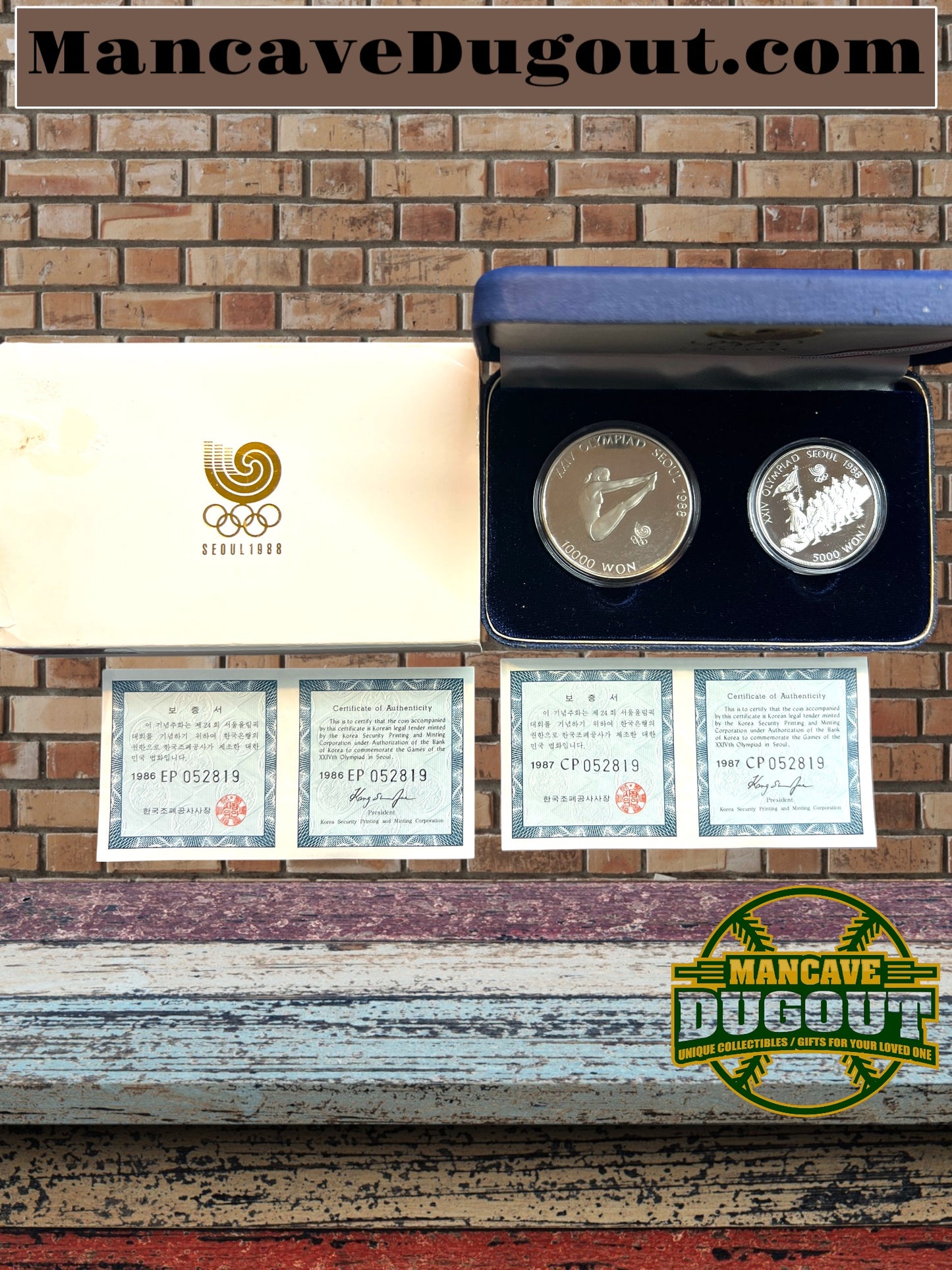 1988 Olympic Seoul Proof Sterling Silver Diving 2-Coin Set