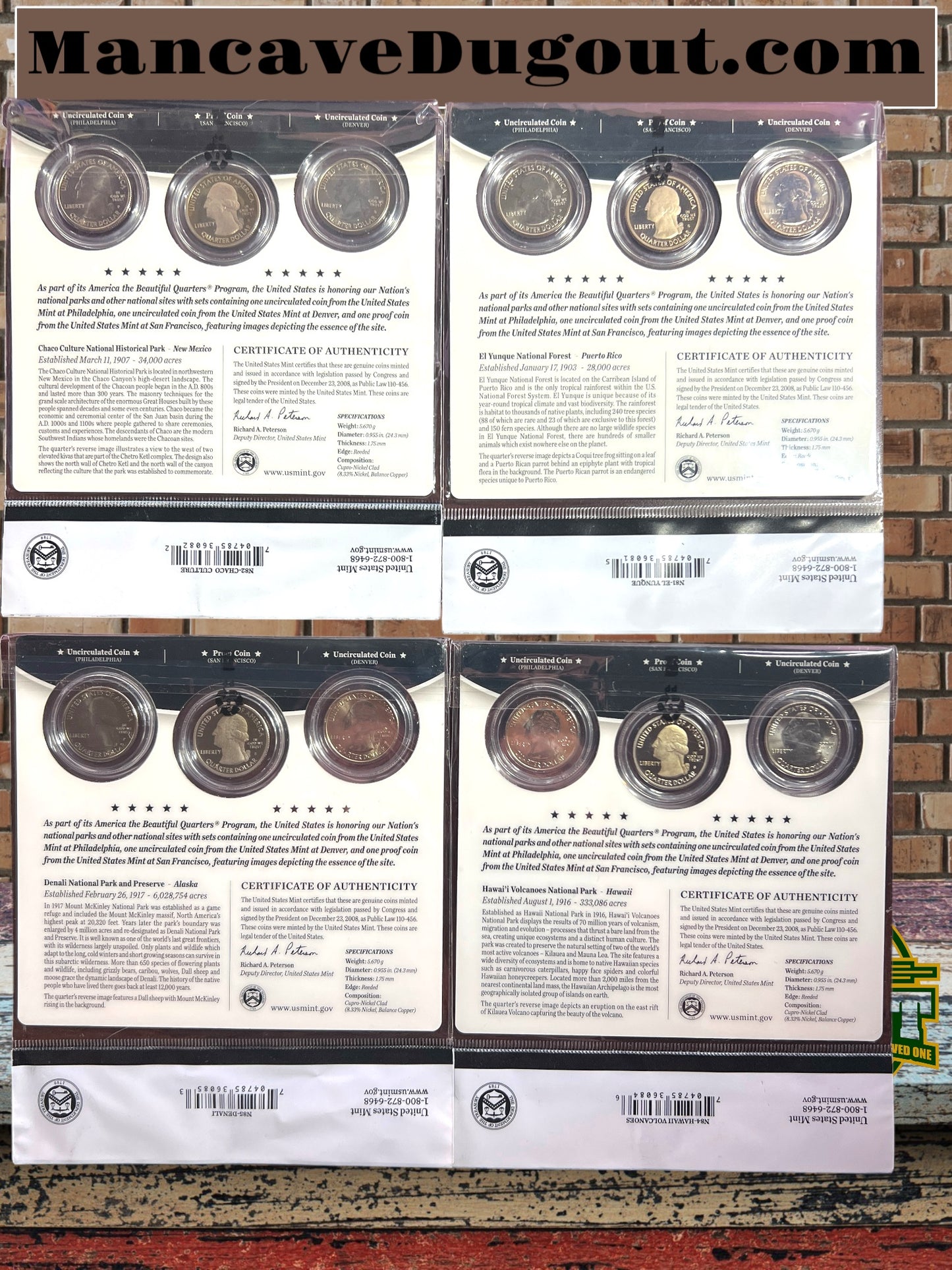 2012 - Lot of 5 American the Beautiful 3-Coin Sets