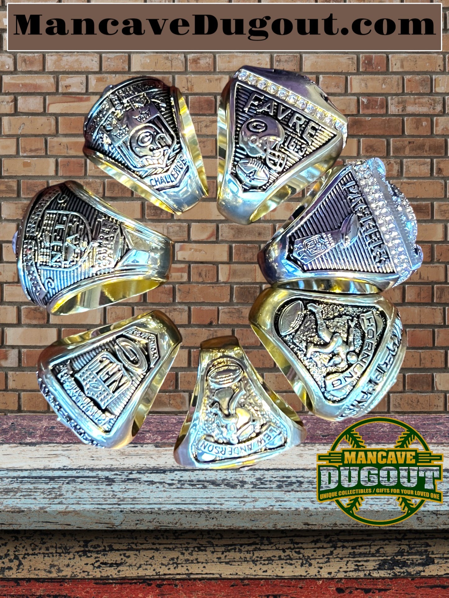 Green Bay Packers (7 PCs 1961 1962 1965 1966 1967 1996 2010) Ring size 11