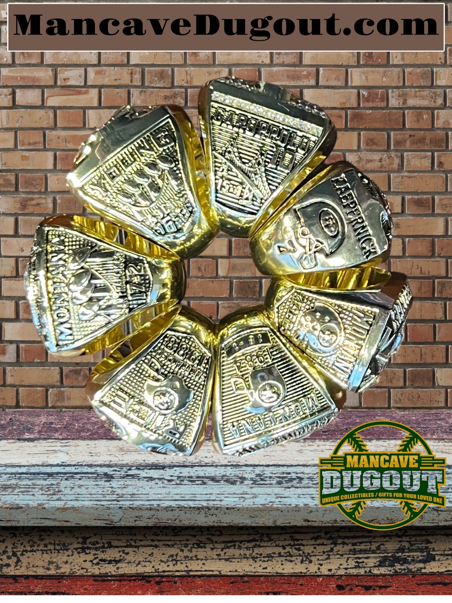 San Francisco 49ers Souvenir 7-Ring Set - with display case