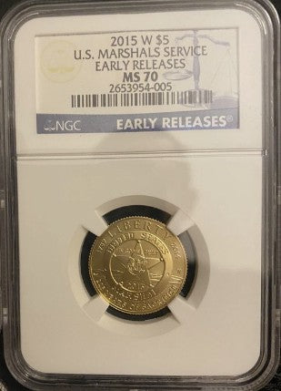 2015-W U.S. Marshals Service NGC Early Releases Set MS 70 Gold