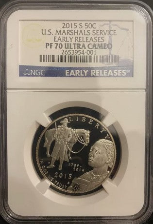 2015 US Marshals Service Half Dollar - S – PF 70 – Ultra Cameo