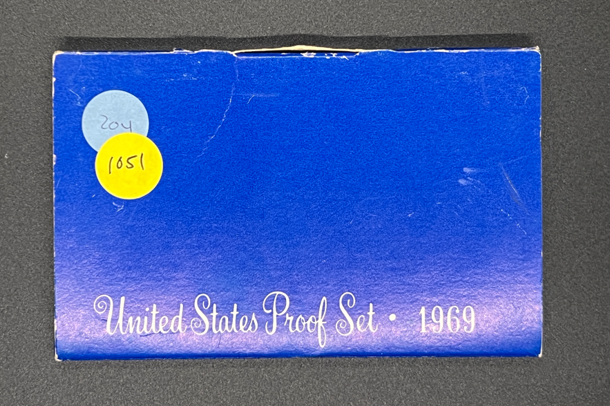 1969-S US MINT PROOF SET TONED CHOICE BU UNC NICE GEM COLOR