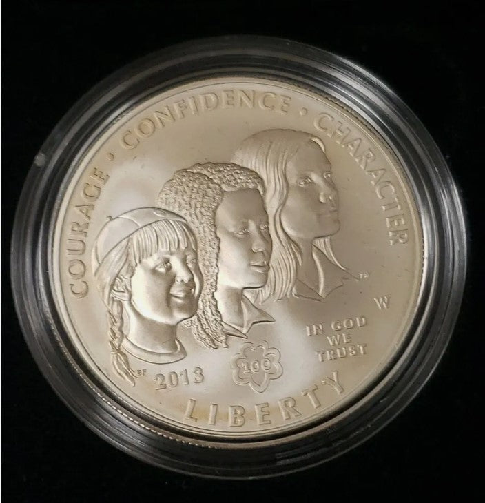 2013 Girl Scout of the USA Centennial Proof silver dollar coin
