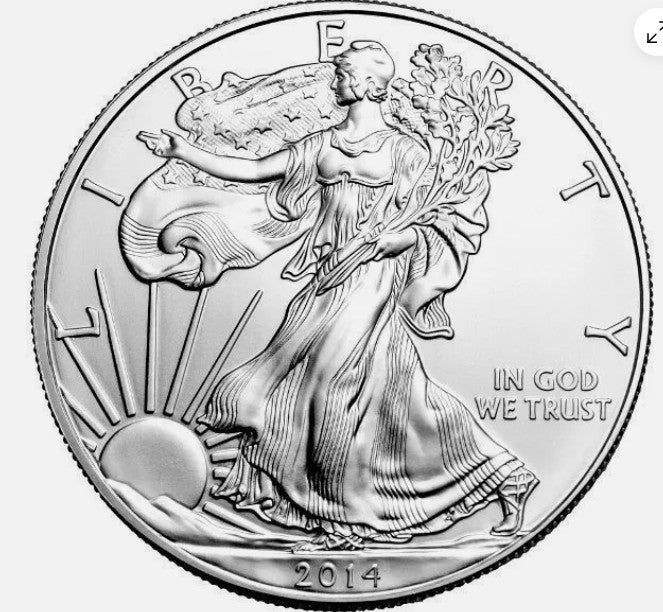 2014 American Silver Eagle BU Brilliant Uncirculated Bullion $1 Coin – Toned