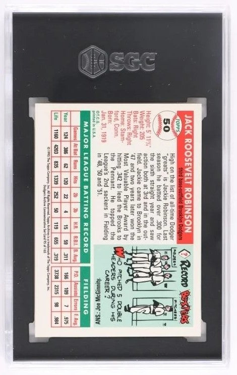 1995 #95 - GRADED JACKIE ROBINSON BASEBALL CARD - Grade 8