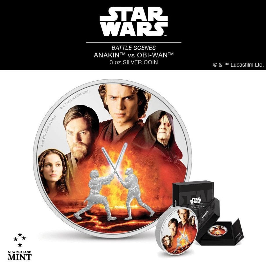 2022 Star Wars™ Battle Scenes - Anakin vs. Obi-Wan™ 3oz Silver Coin