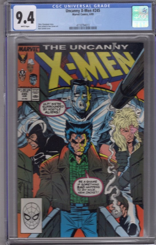 Uncanny X- Men #245 (1989) 9.4 CGC W/P Early Rob Liefeld Art