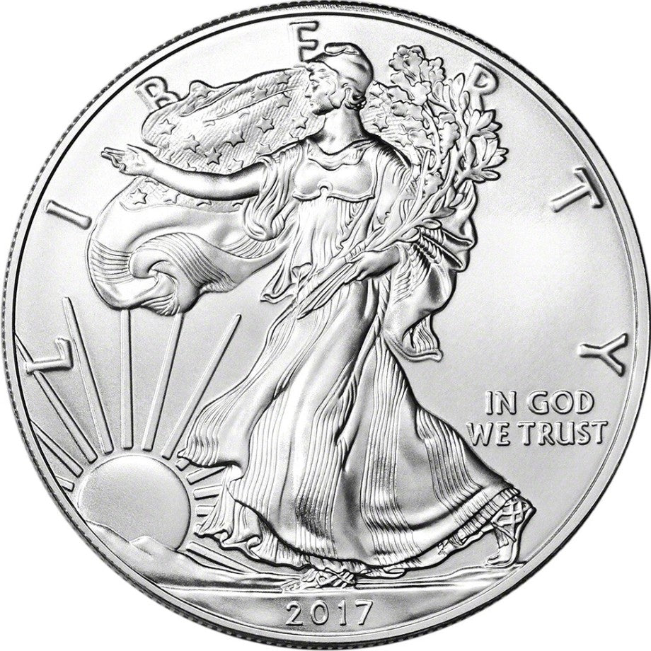 2017 American Silver Eagle 1 oz $1 - 1 Roll - Twenty 20 BU Coins in Mint Tube