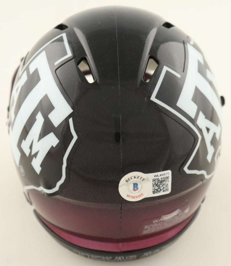 Isaiah Spiller Signed Texas A&M Aggies Speed Mini Helmet (Beckett)
