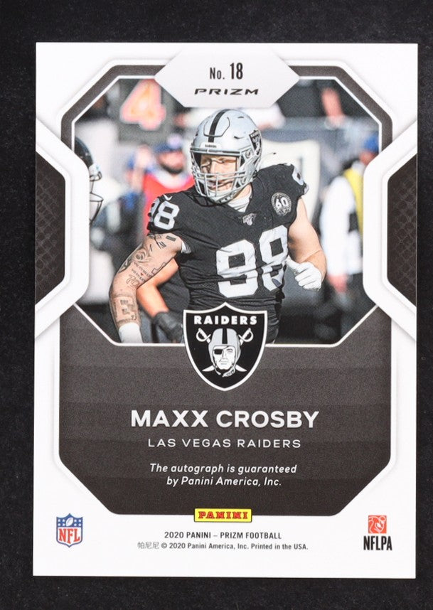 2020-Maxx Crosby Panini Prizm Sensational Signatures Prizm Pink #18