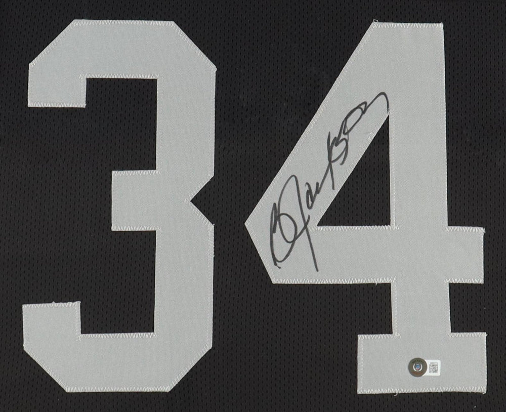Bo Jackson Signed Custom Framed Jersey Display (Beckett) - Los Angeles Raiders