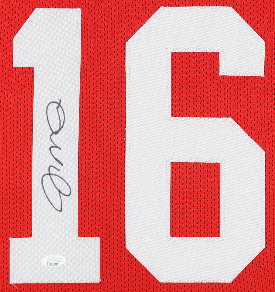 Joe Montana Signed Custom Framed Jersey Display (JSA) - San Francisco 49ers