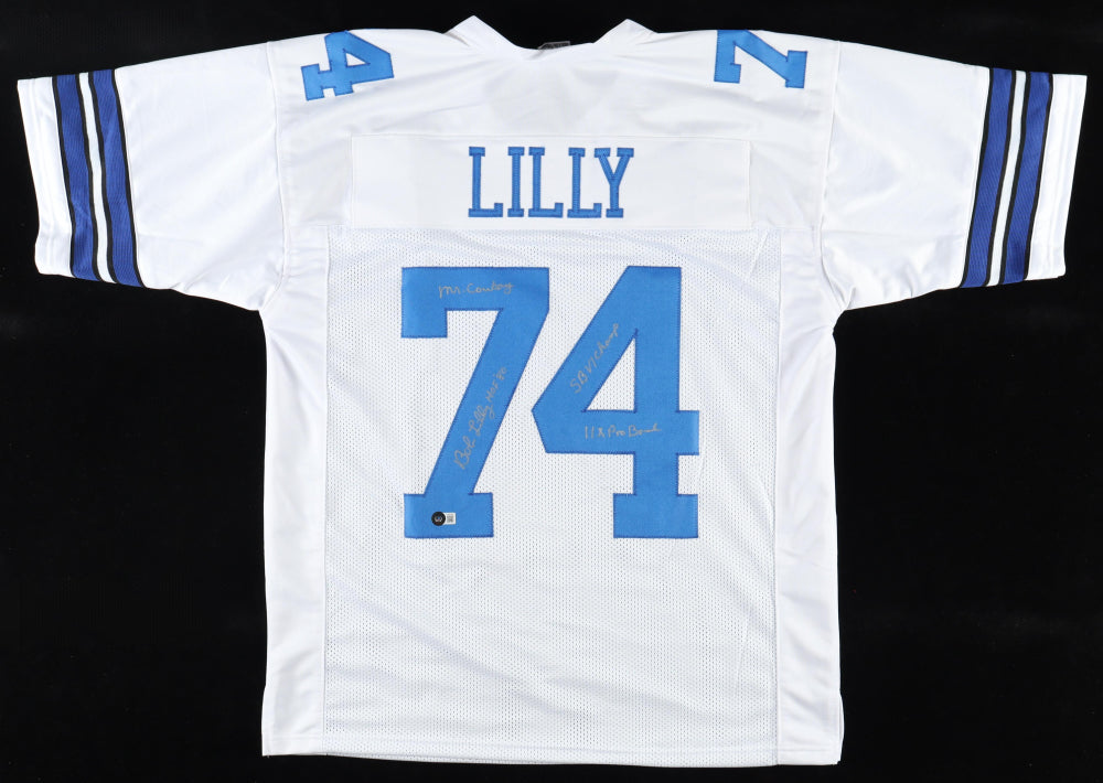 Bob Lilly Signed Jersey Inscribed "HOF '80" and Multiple Inscriptions