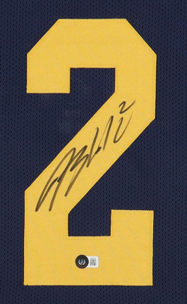 Blake Corum Signed Custom Framed Jersey Display (Beckett) - Michigan Wolverines