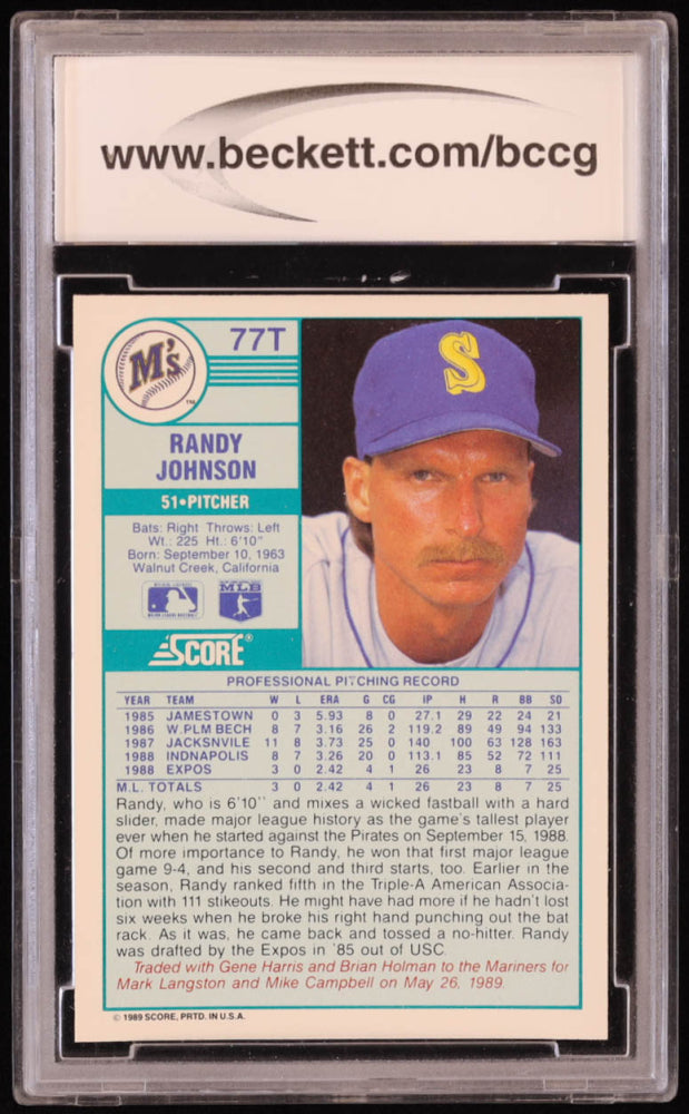 Randy Johnson 1989 Score Rookie/Traded #77T (BCCG 10)