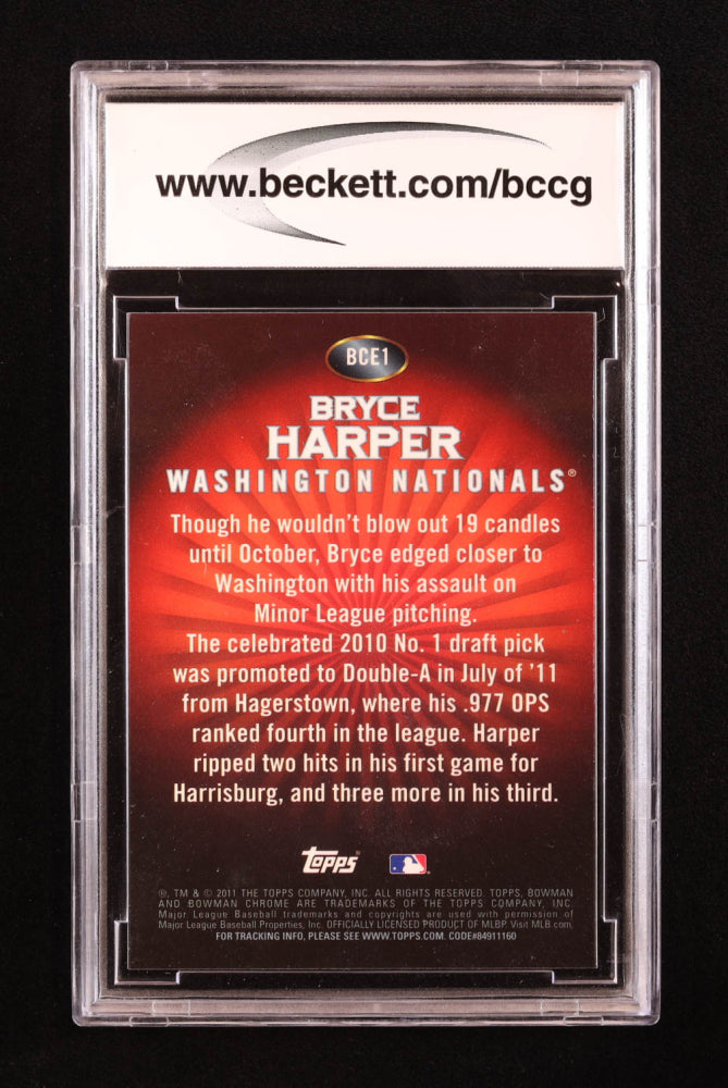 Bryce Harper 2011 Bowman Chrome Bryce Harper Retail Exclusive #BCE1R Red RC (BCCG 9)