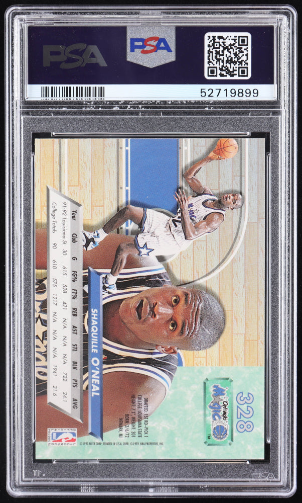 Shaquille O'Neal 1992-93 Ultra #328 RC (PSA 9)