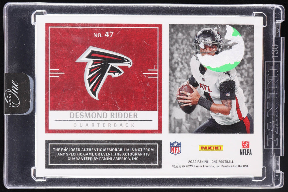 2022 Panini One Football Desmond Ridder Rookie Patch Auto 57/99