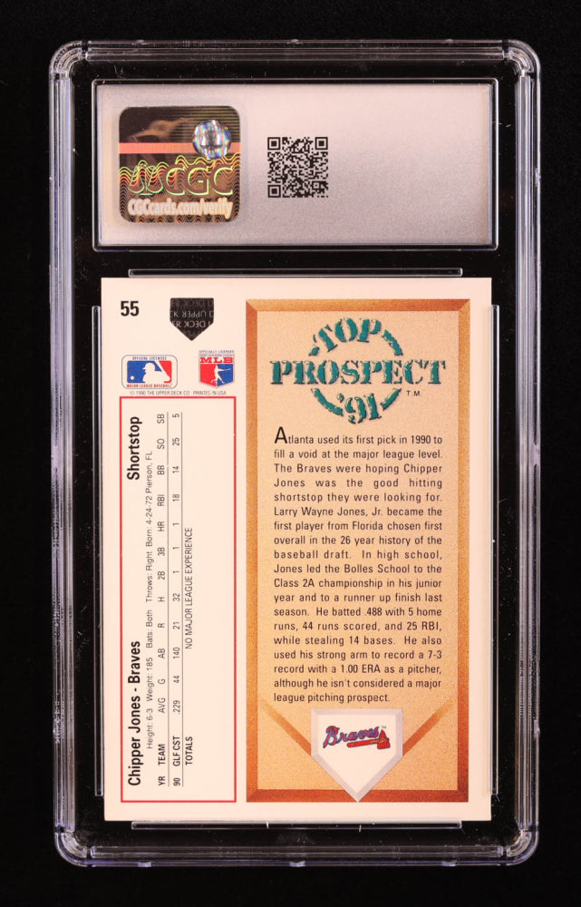 Chipper Jones 1991 Upper Deck #55 RC (CGC 10)