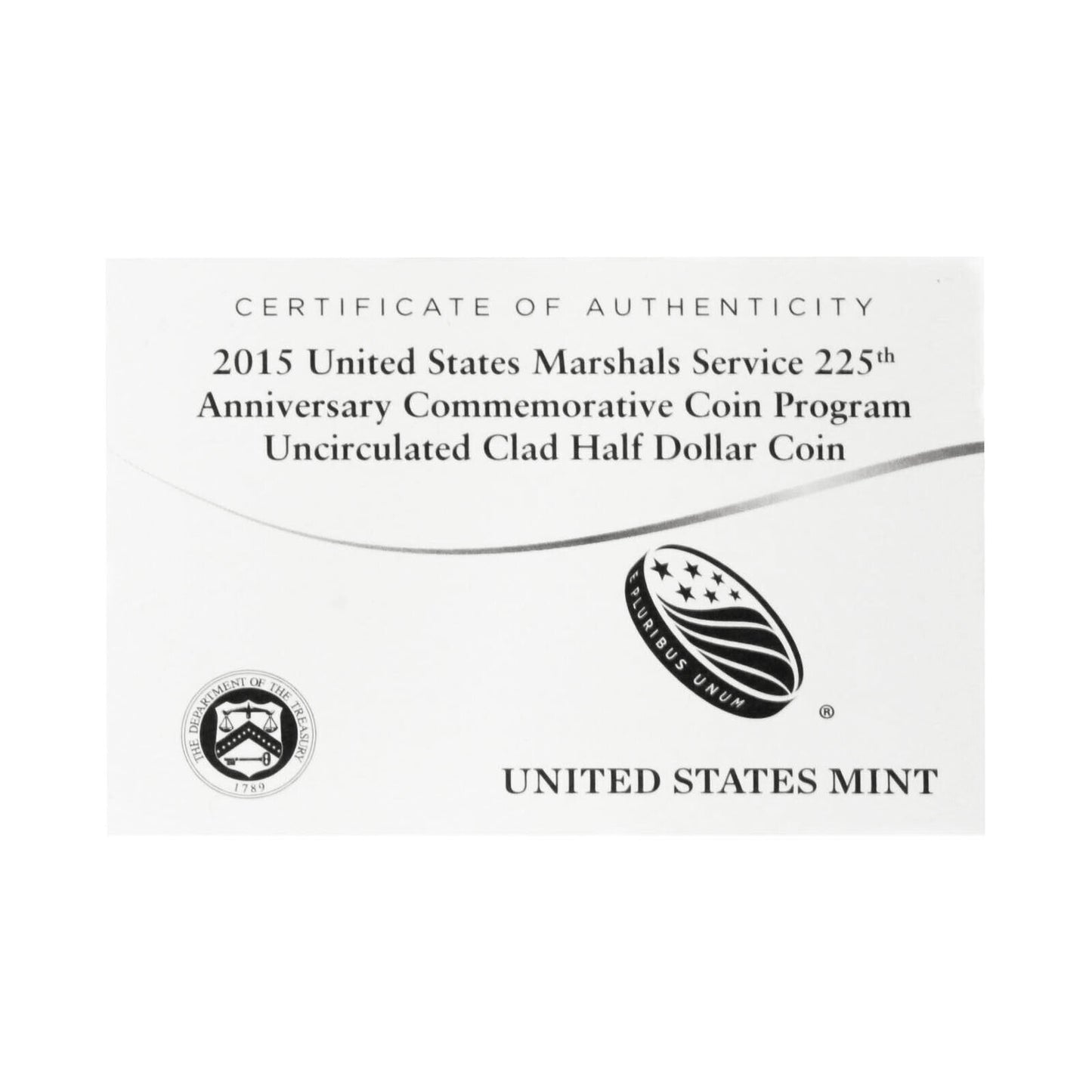 2015 D United States Marshals BU Common CN-Clad Half Dollar OGP