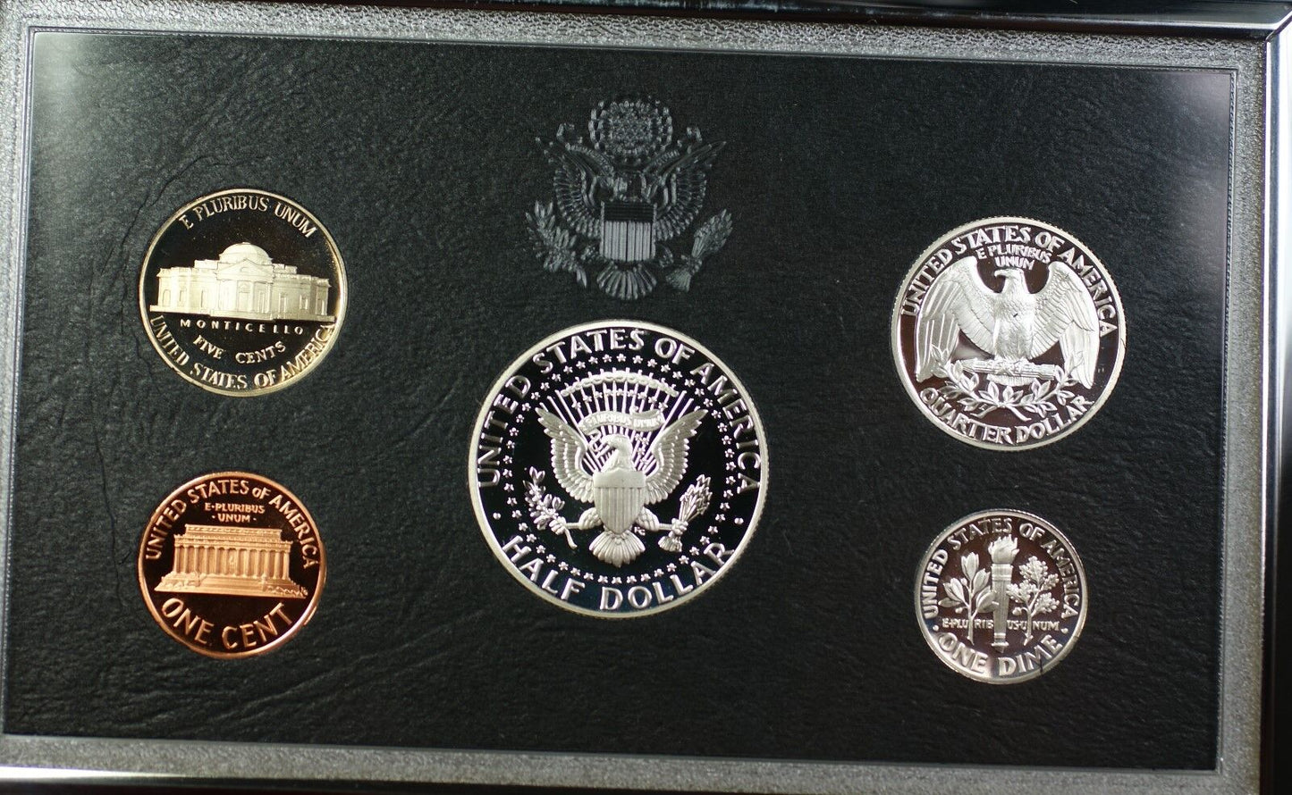 1995-S U.S. Mint Complete SILVER Premier Proof Set 5 Gem Coins with Box and COA