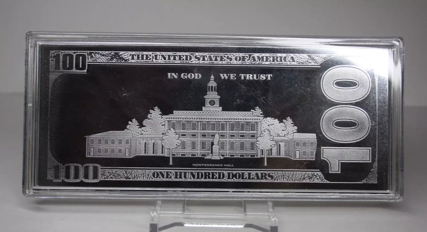 2016 $100 Franklin Proof 4oz Silver Bar with CoA & Box - APMEX Series