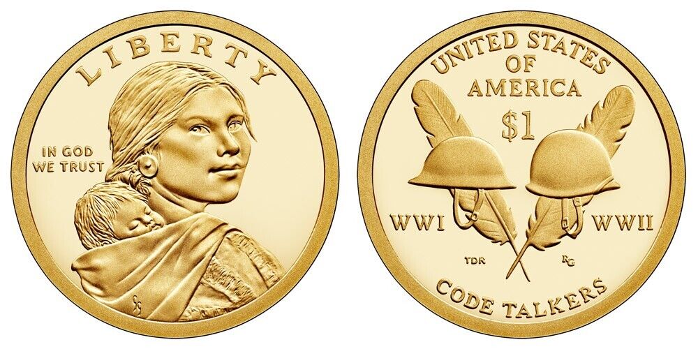 2016 Native American Sacagawea Golden Dollar P&D Rolls Set