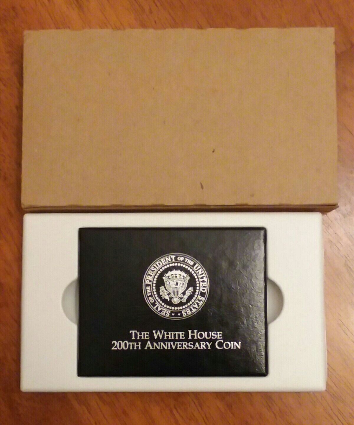 1992 The White House 200th Anniversary Coin Proof Silver Dollar with Box and COA