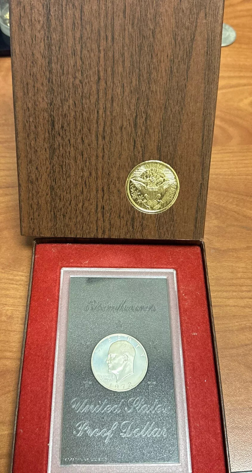 1972 S United States Eisenhower Proof Dollar With Box