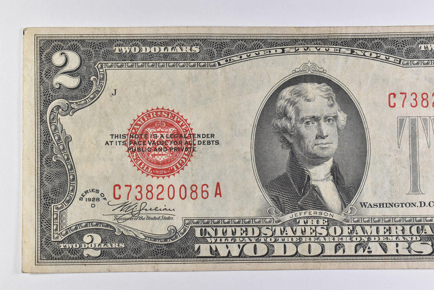 1928-D Red Seal $2 United States Note - Better Grade $2 *247