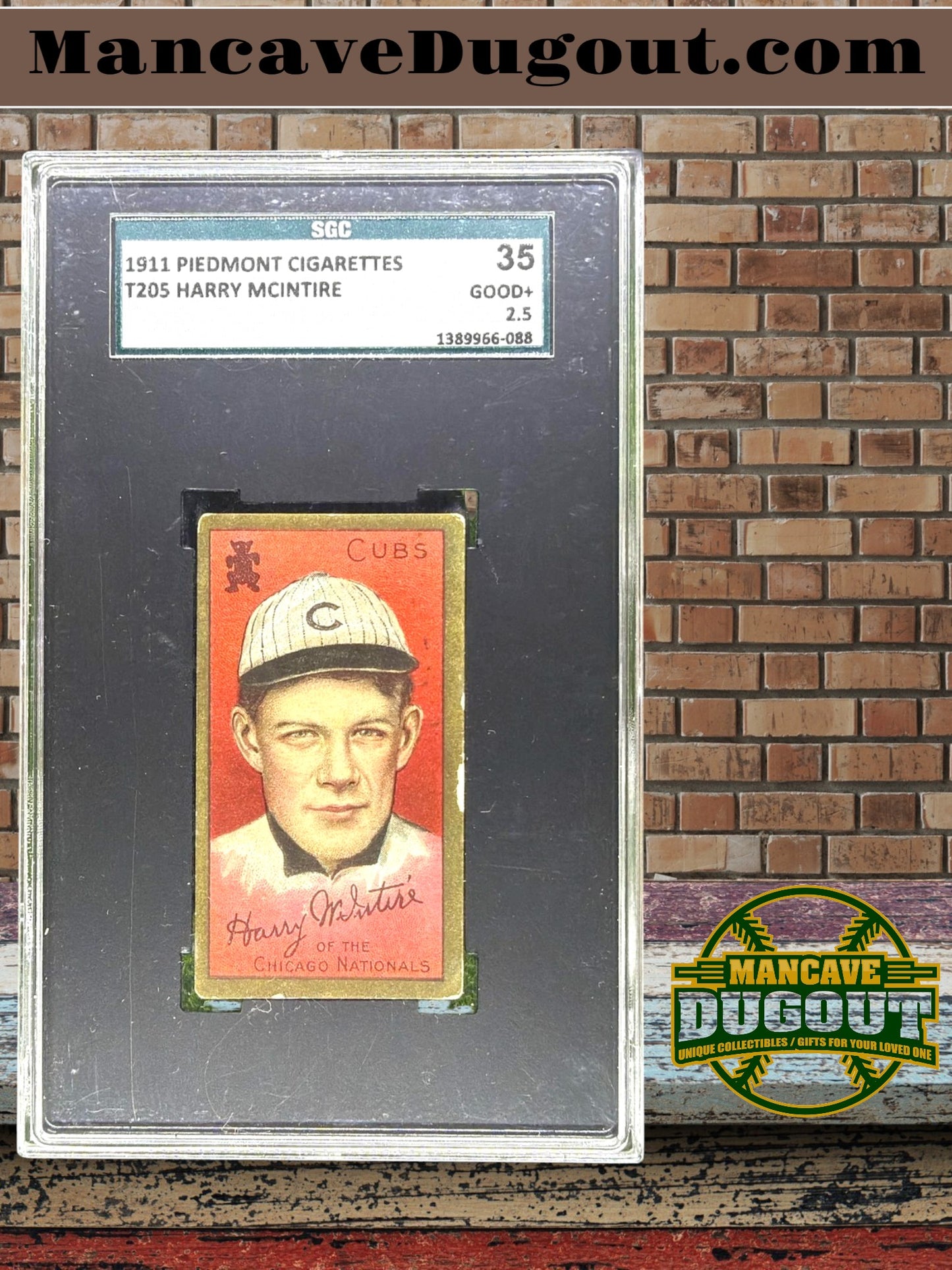 1911 T205 Piedmont Cigarettes - Harry McIntire – Chicago Nationals SGC 2.5 (Good+)