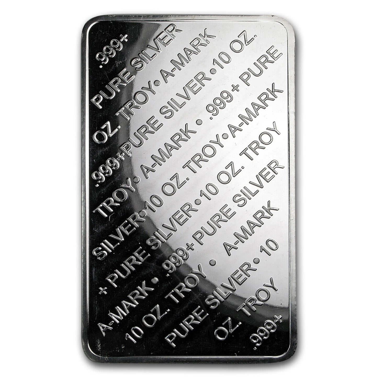 A-MARK PRECIOUS METALS .999 Pure SILVER BAR 10 oz OUNCES TROY Bar
