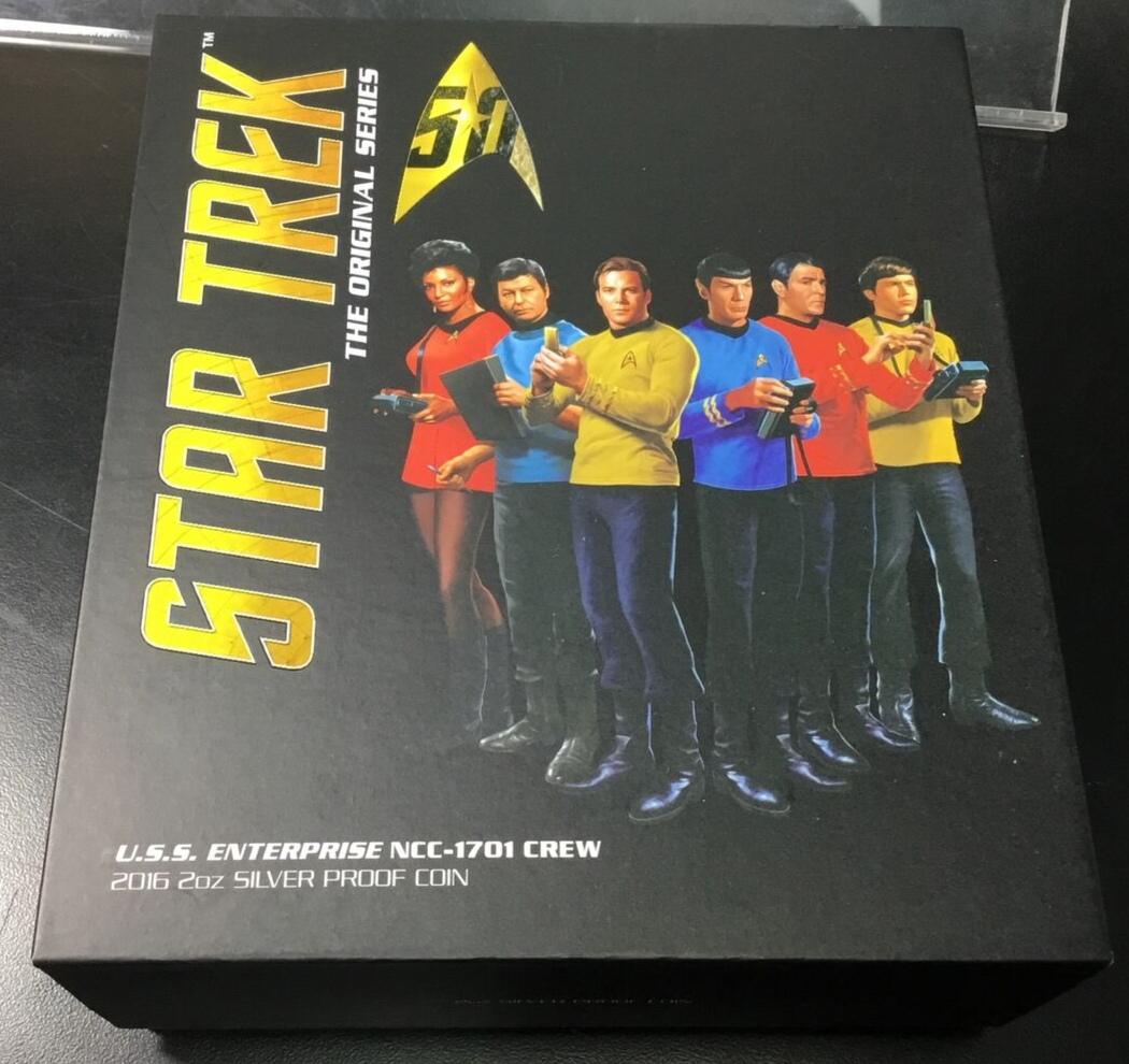 2016 - Star Trek U.S.S. Enterprise - NCC-1701 Crew - 2oz Silver Proof Coin WITH OGP COA