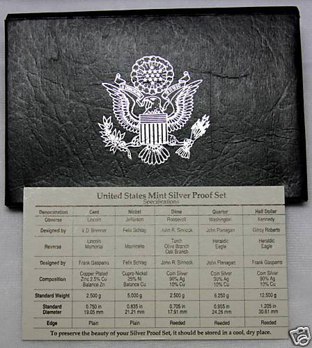 1992 S UNITED STATES MINT PREMIER SILVER PROOF SET 5 PIECES US