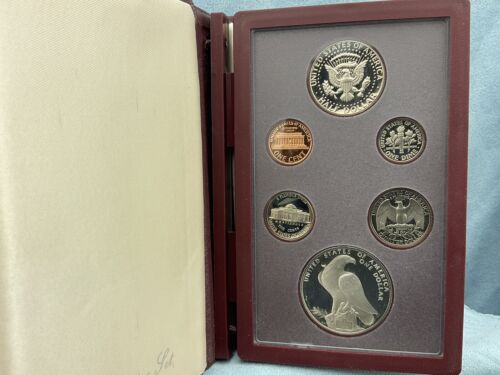 1984 Olympic Prestige Set, 6 Gem Proof Coins U. S. Mint. With Case