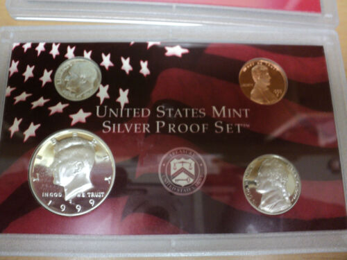 1999 U.S. Mint Silver Proof Set . 9 Coins