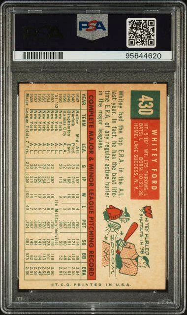 1959 Topps WHITEY FORD #430 – New York Yankees – PSA 6 (EX MT)