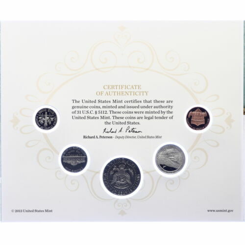 2014 BORN IN THE USA BIRTH YEAR PROOF SET 5 COINS. US MINT OGP & COA