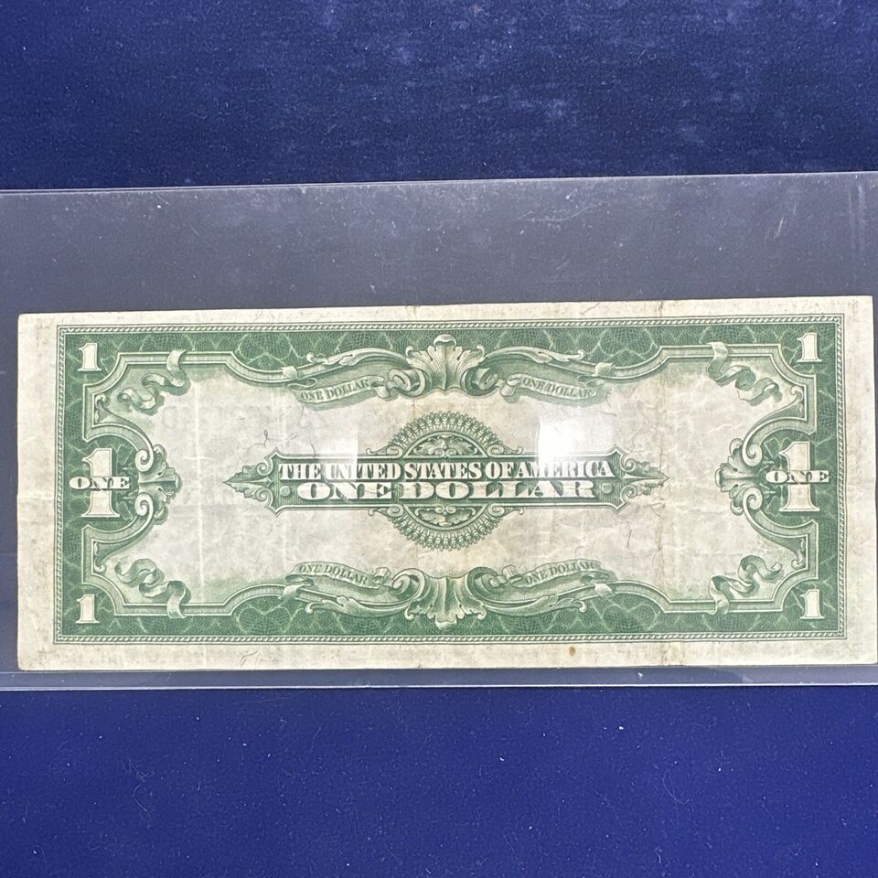 1923 $1 Dollar Silver Certificate Large Size Note Blue Seal Horse Blanket -8124D