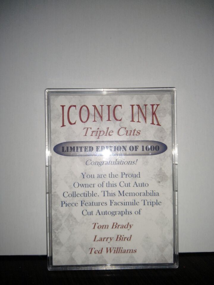 Larry Bird, Ted Williams, Tom Brady - Facsimile Autograph - Sports Trading Card