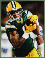 Christian Watson Signed Custom Framed Jersey Display (Beckett) - Green Bay Packers